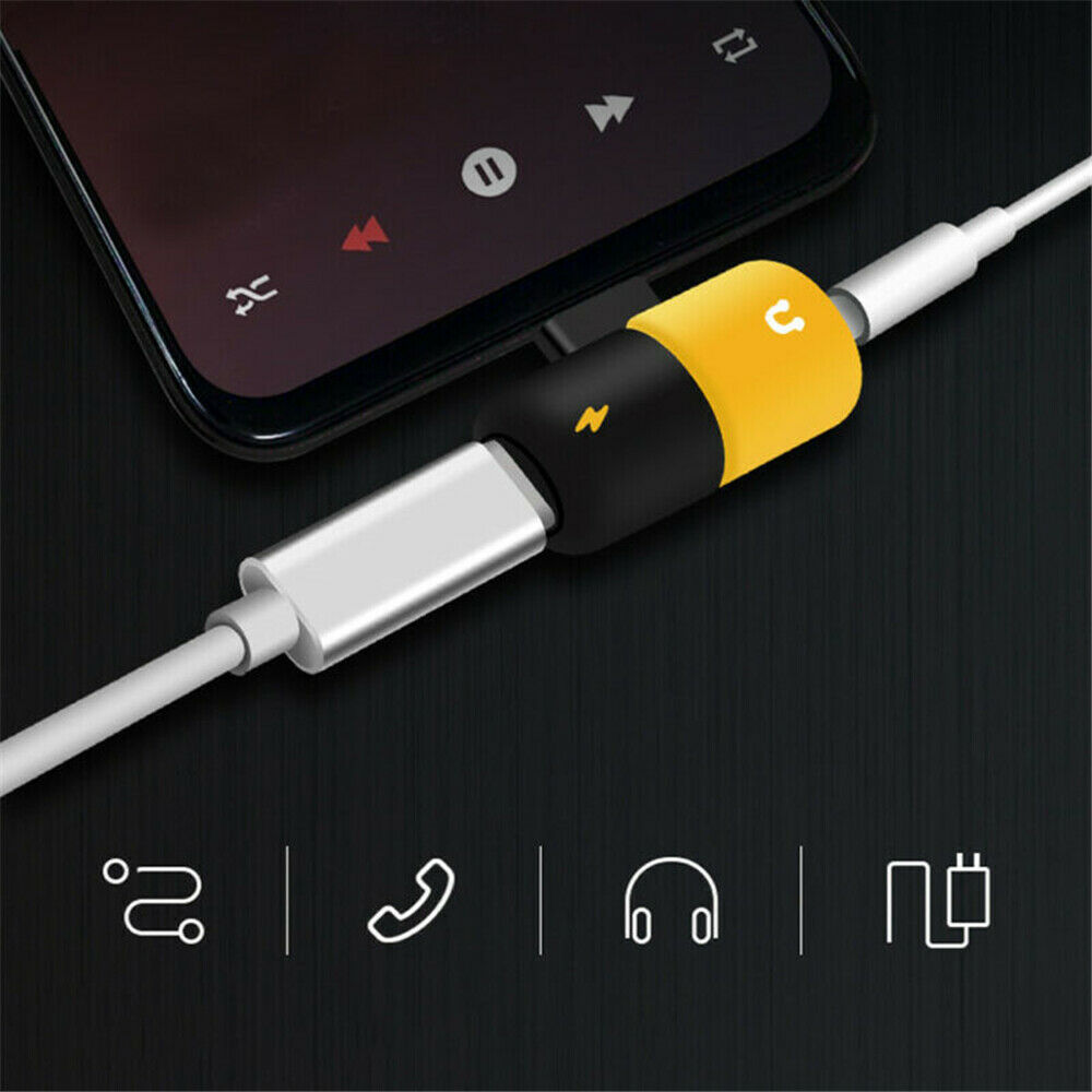 2 in 1 Type-C to 3.5mm and Charger Headphone AUX Audio Jack USB-C Cable Adapter