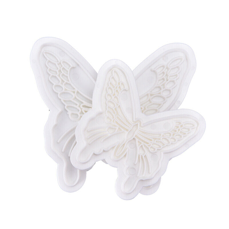 2Pcs/Set Butterfly Cake Fondant Sugarcraft Mould Cookie Plunger Cutter Mo.l8