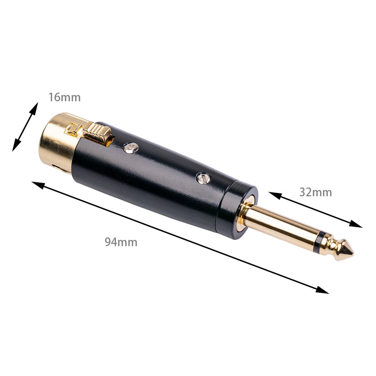 to 1/4 6.35mm Male Plug Mono Mic Connector Gender Changer Connector