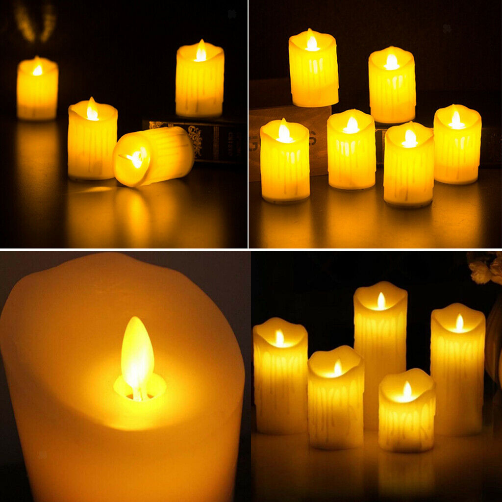6pcs Lifelike Swinging Flame Battery Powered Realistic Flameless LED Candle
