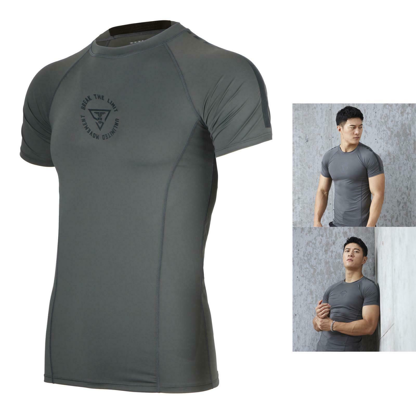 Crew Neck T-Shirt Quick Drying Compression Short Sleeve Sports Tee XL
