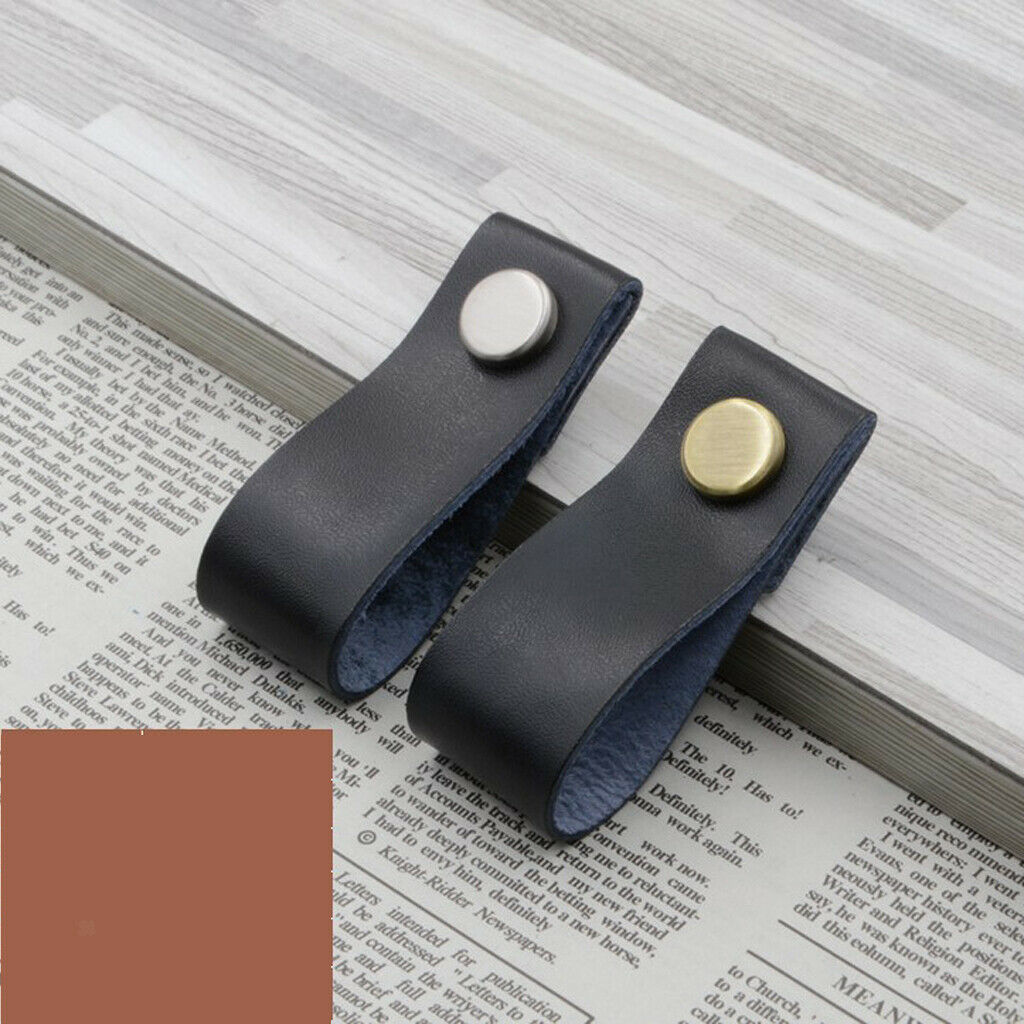 Handcrafted Leather Suitcase Pull Handle for Cabinet Replacing Part Black