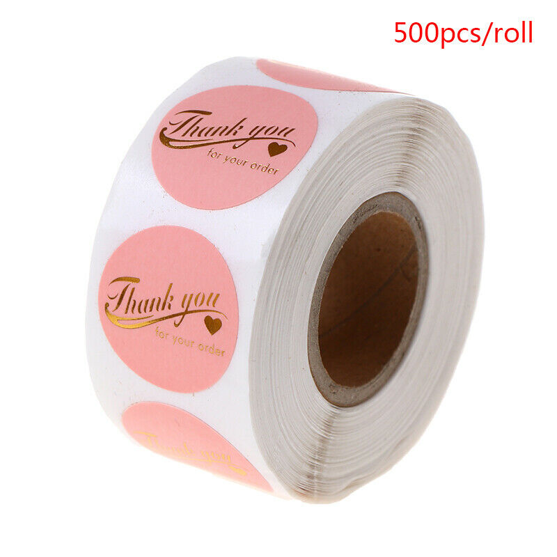 500pcs/roll pink thank you Stickers Scrapbooking Seal Labels Weddi.l8