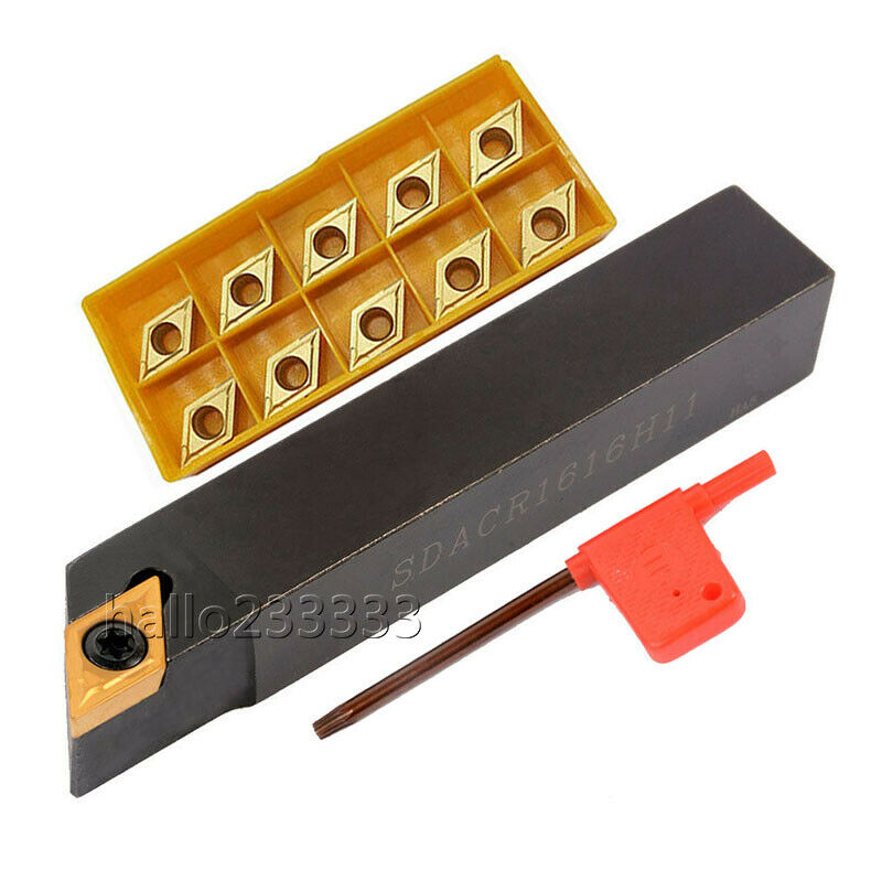 90° SDACR1616H11 Lathe External Turning Tool Holder + DCMT32.51 Turning insert