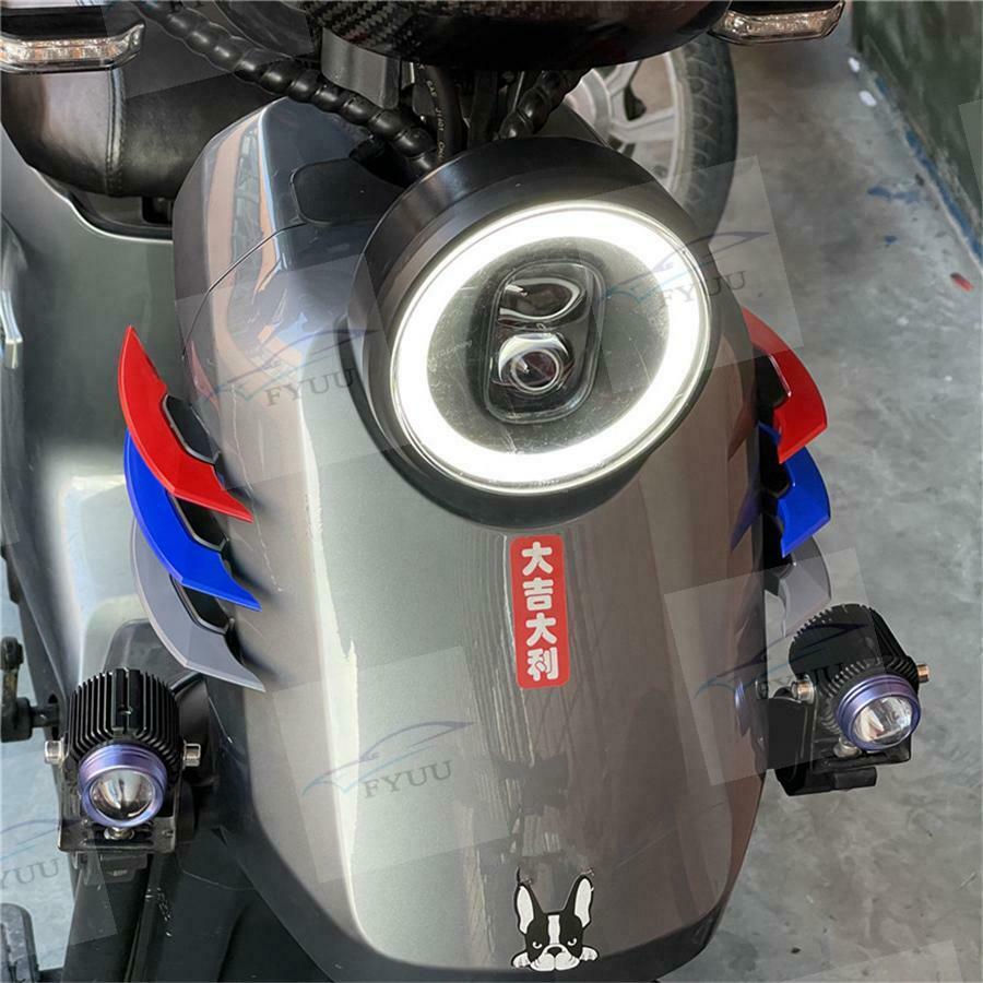 3 Pair Winglets Air Deflector Motorcycle Side RED Wind Fin Spoiler Trim Cover