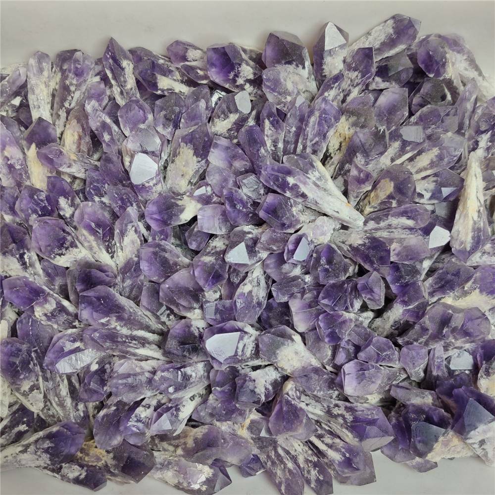 Natural Amethyst Quartz Cluster Crystal Wand Point Healing Specimen Reiki Stone/