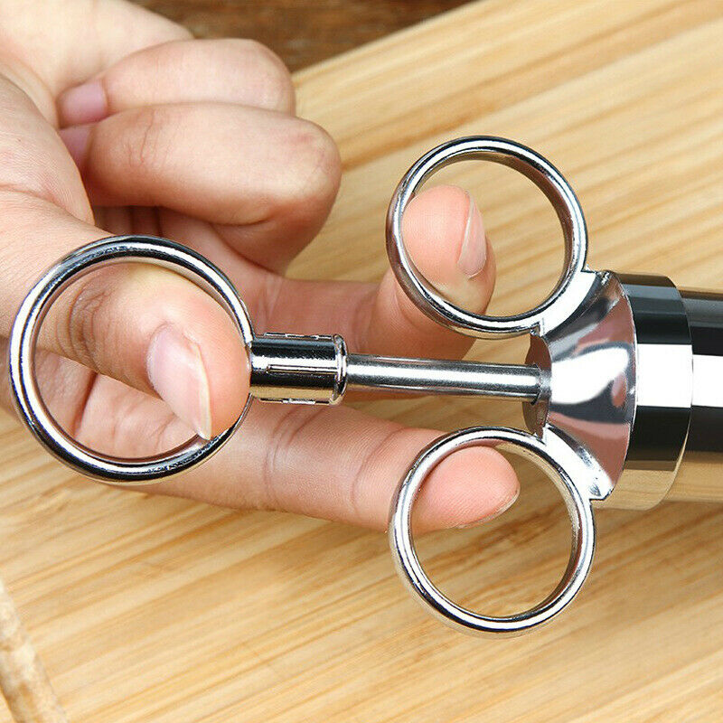 Kitchen Stainless Steel Turkey Meat Injector Needle Syringe Cooking Marinade New