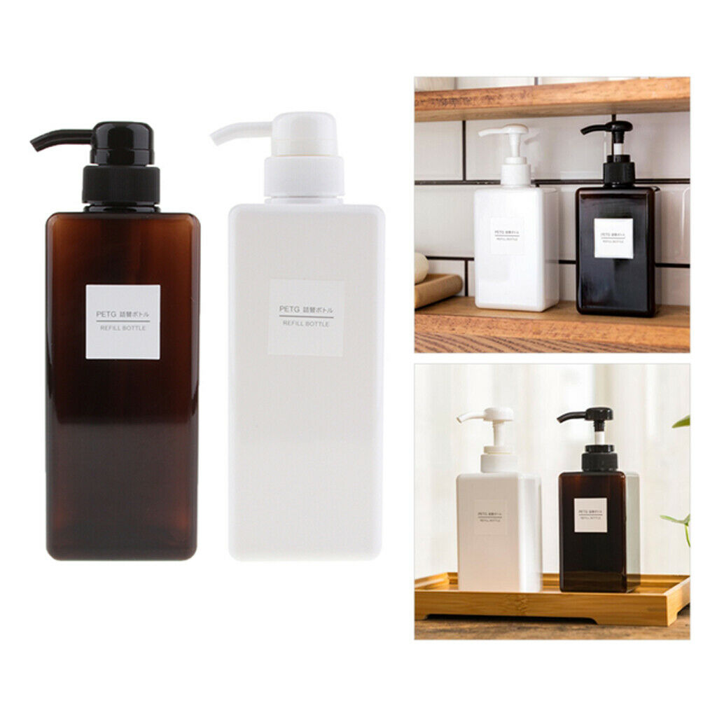 Clear and Amber Foaming Soap Dispensers 650ml Capacity (2pack) Empty Plastic