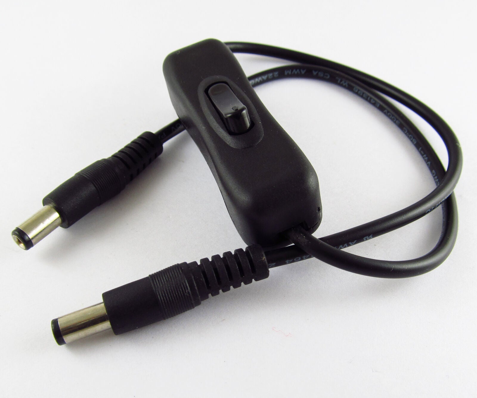 10pcs 0.5m 2.1x5.5mm 2.1mm Male to Male DC Power Extend Cable With On/Off Switch