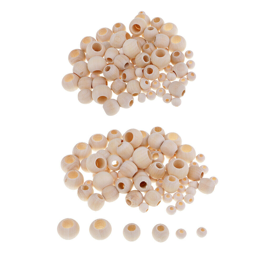 440Pcs Wood Beads Loose Spacer Bead for Necklace Bracelet Earrings Jewelry