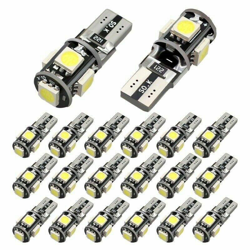 6x LED Canbus Error Free T10 5050 Interior Light Bulbs 168 192 194 2825 White