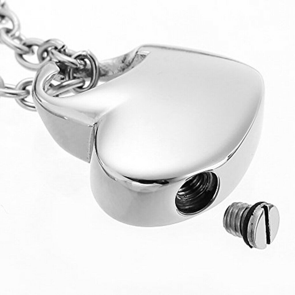 Heart Cremation Keepsake Urn Pendant for Necklace Choker - Pet Human Ashes