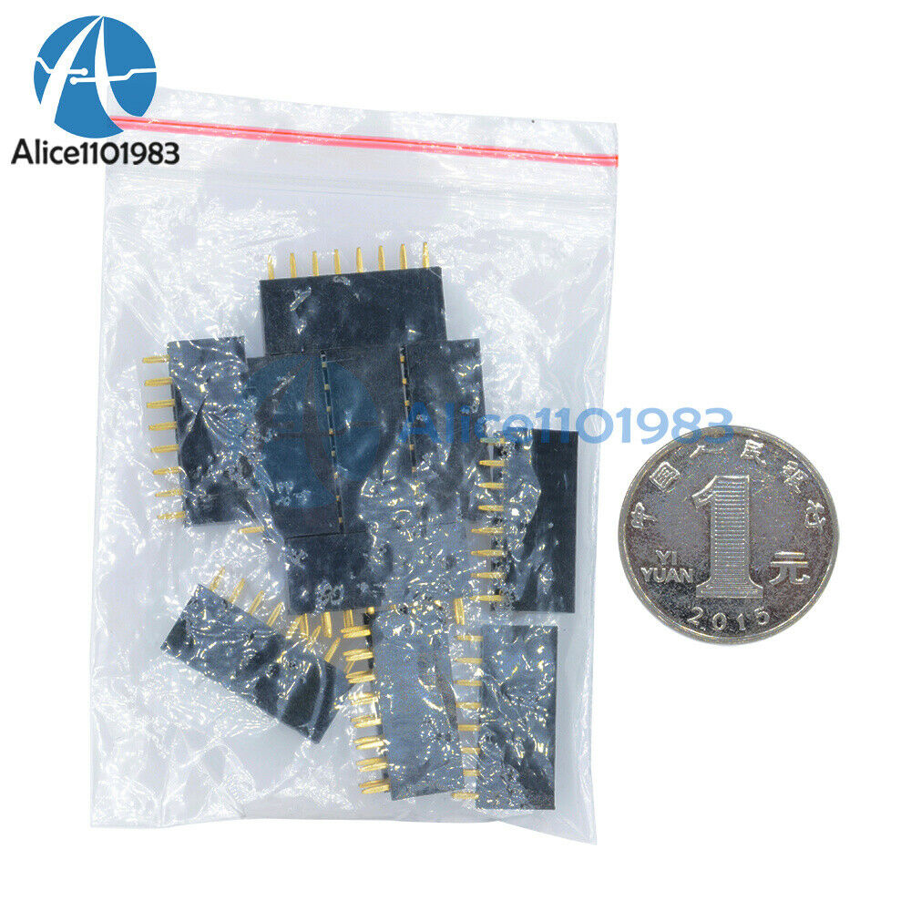 50PCS 2x8 16 Pin 2.54mm Double Row Female Straight Header Pitch Socket Pin Strip