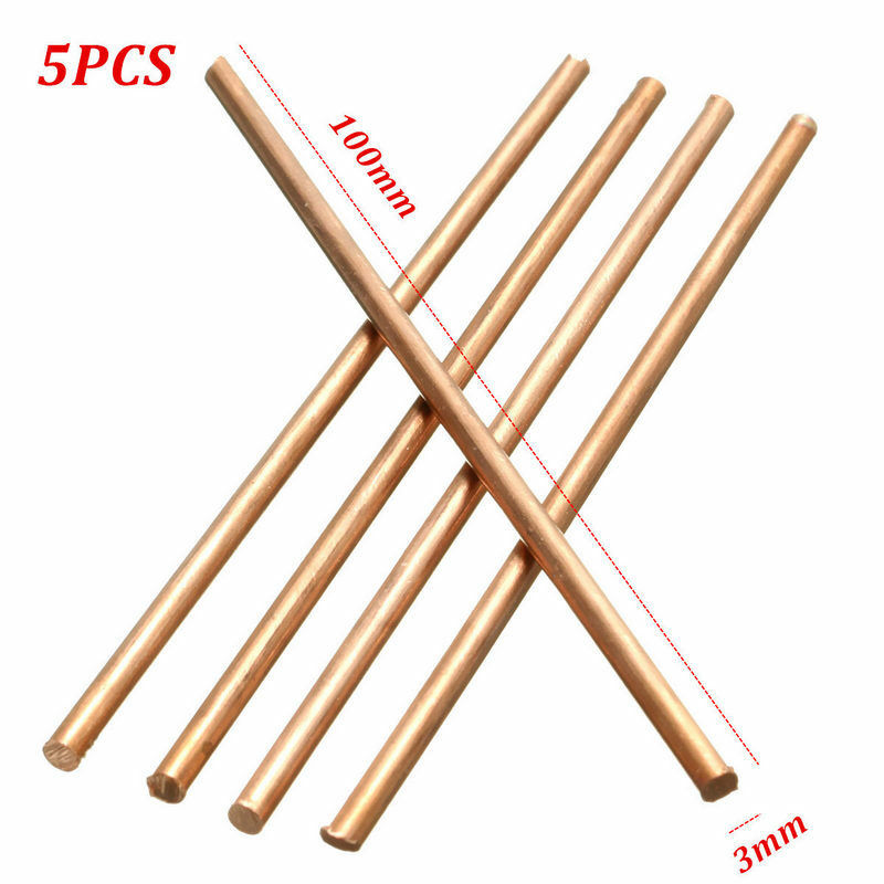 5Pcs Solid Round Copper Bar 3mm Diameter x 100mm Length Metal Bar