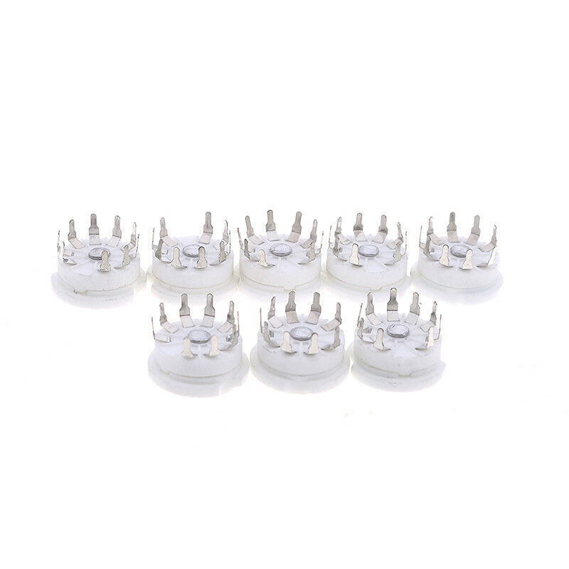 8x 9pin pcb ceramic vacuum tube socket for 12AX7B 12AU7 ECC83 ECC82 audio amp_DD