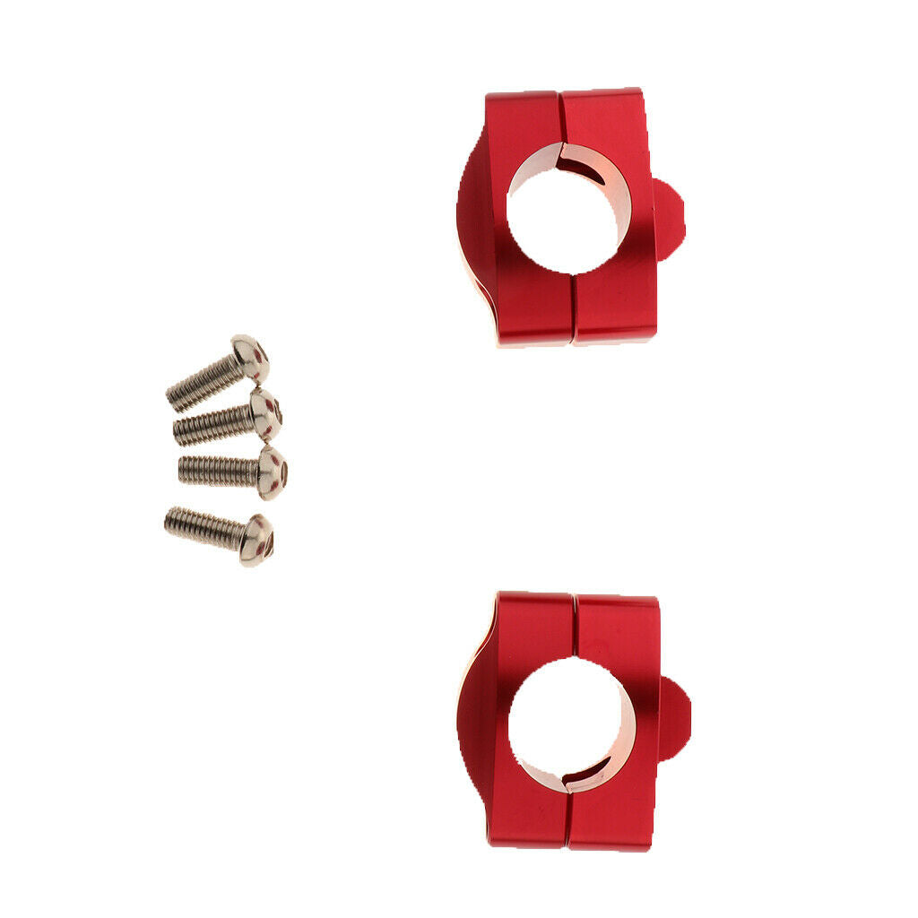 Handle Bar Clamp Adapter Risers Taper Fit for Motorcycle Red
