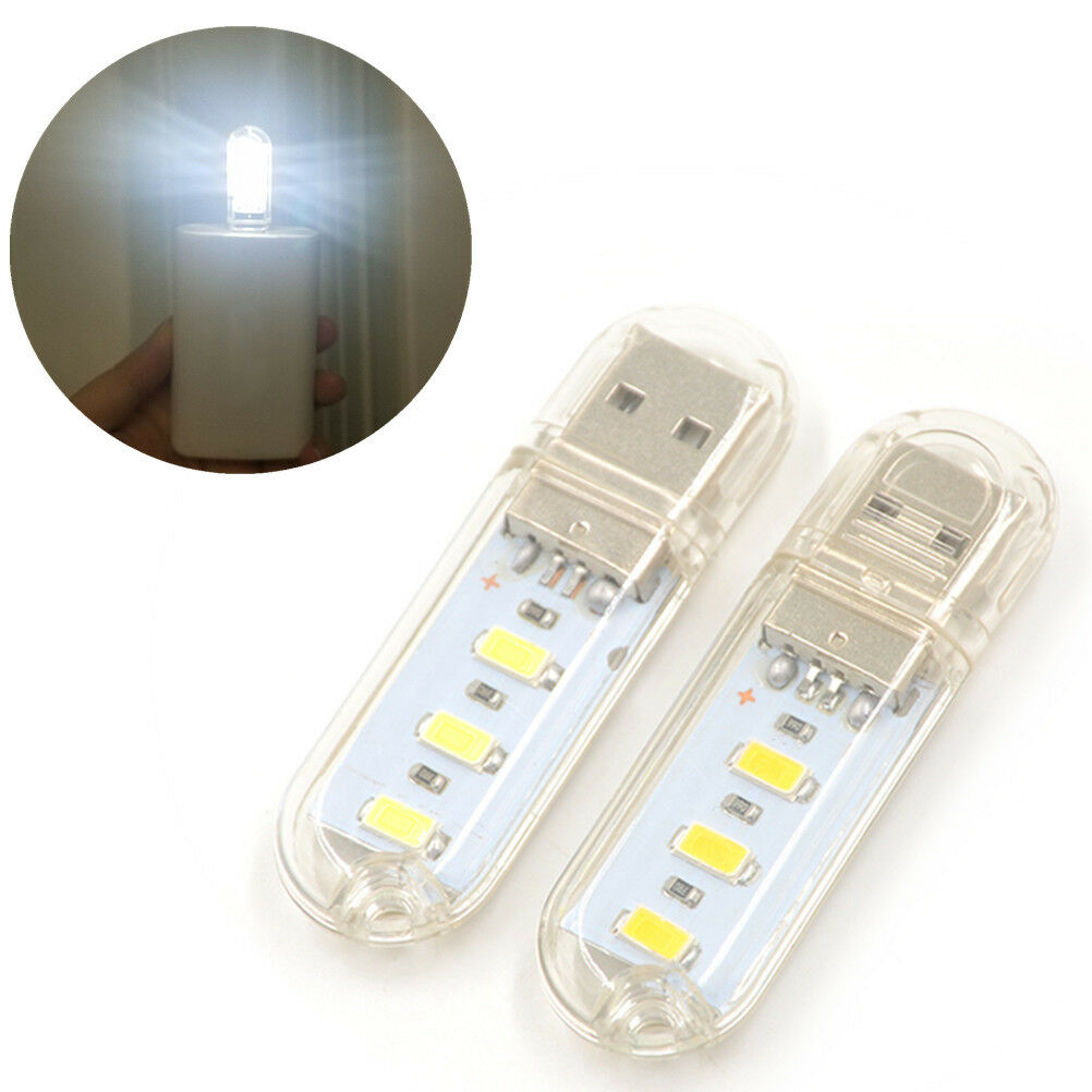 2pcs Mini USB LED Night light Camping lamp For Reading Bulb Laptops Computer DD