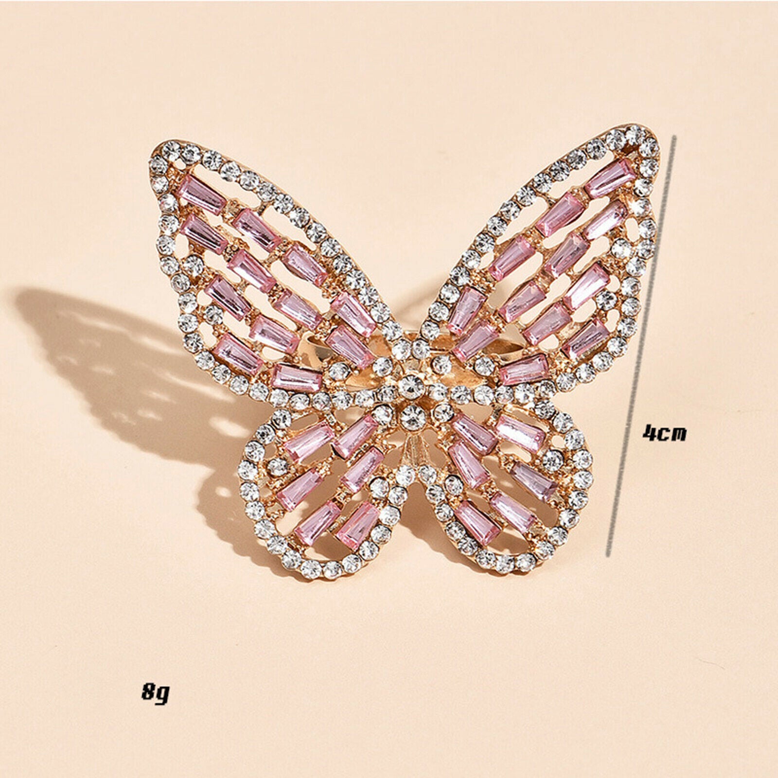 Crystal Rhinestone Butterfly Rings Gem Bow-Knot Knuckle Rings Party Jewelry