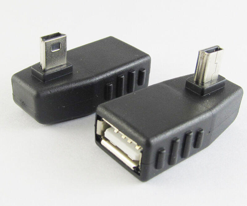 5pcs Mini 5pin USB Male To USB 2.O Female OTG Right Angle Adapter Connector