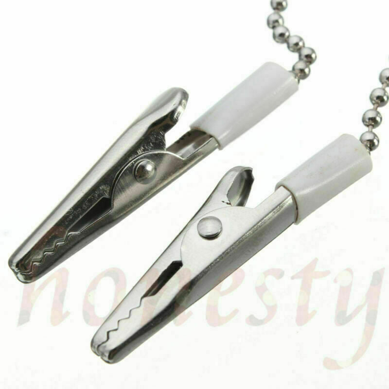 5pcs Napkin Holder Dental Lab Bib Crocodile Stainless Clip Flexible Ball Chain