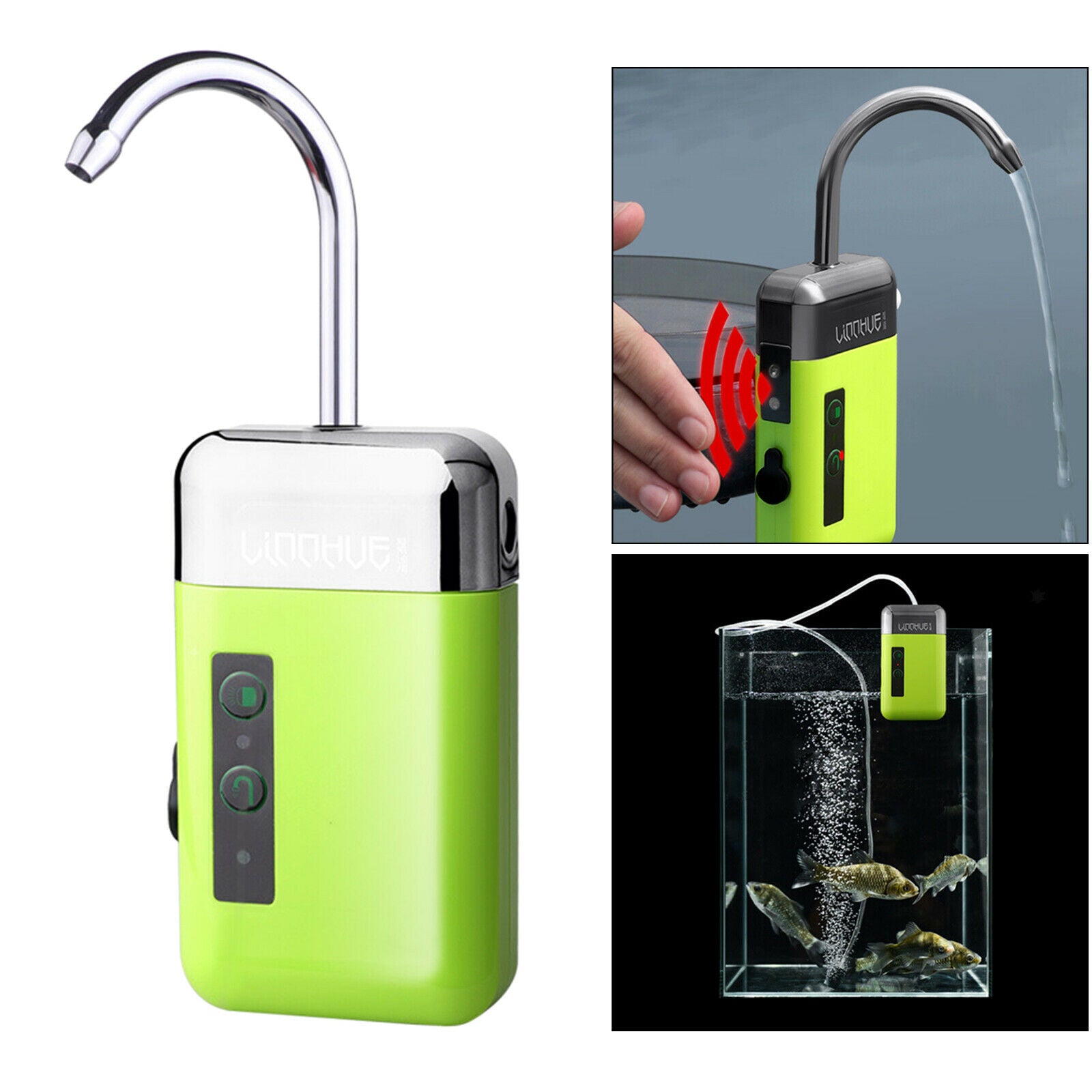 Outdoor Fishing Oxygenation Air Pump Rechargeable Portable with LED Light