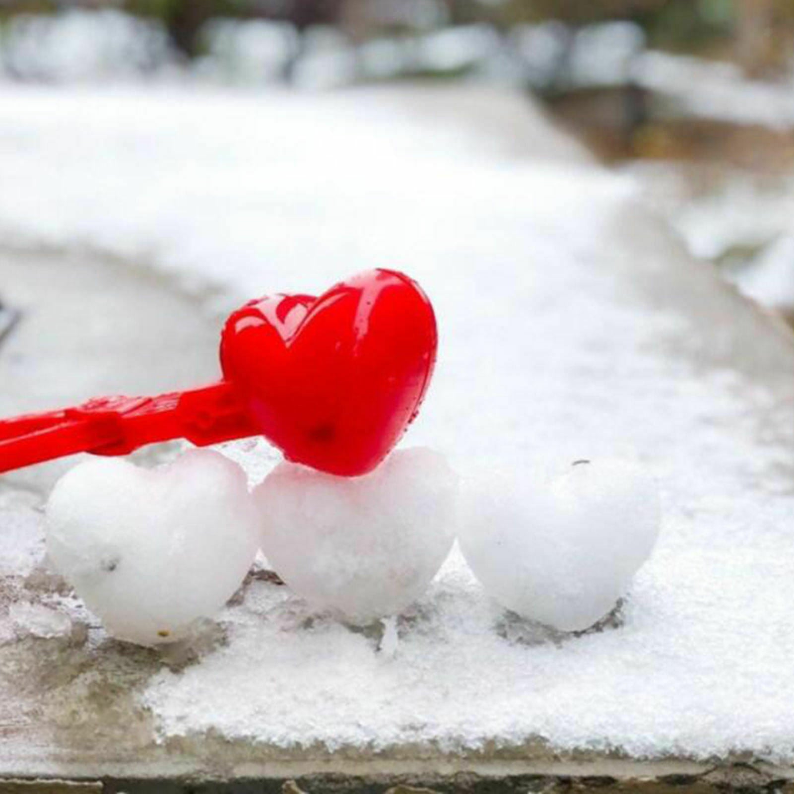 Heart Shaped Snowbal Maker Clips Clamps Sand Clay Mold Games Tool Kid Gift