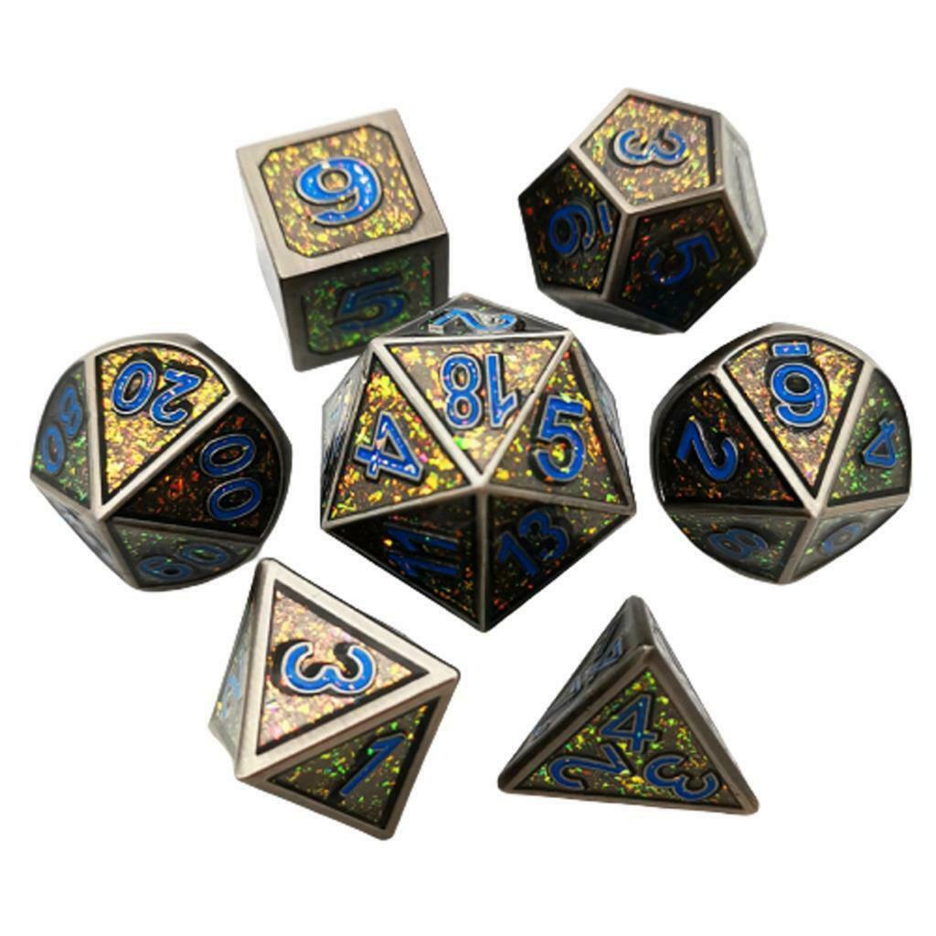 7Pcs Metal Polyhedral Dice for MTG DND RPG Casino Board Game Supplies #1