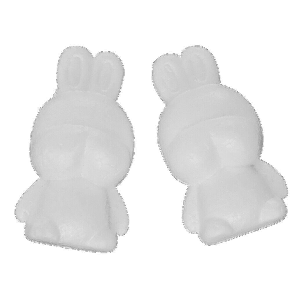 2pcs Craft Foam Rabbit - Bunny-Shaped Polystyrene Foam for Arts and Craft Use -