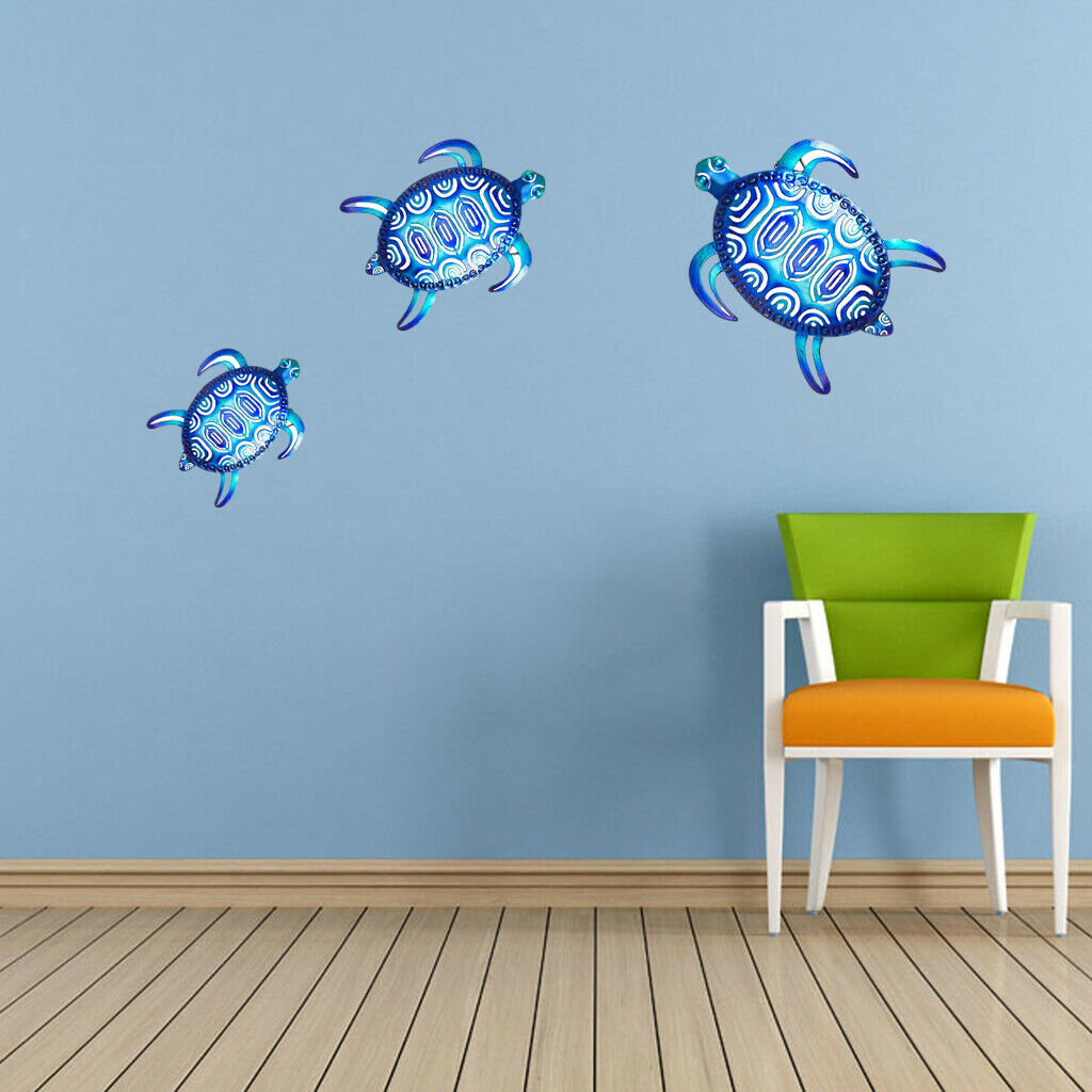 3Pack Vibrant Turtle Wall Decoration Hang for Home Bedroom Garden Ornament