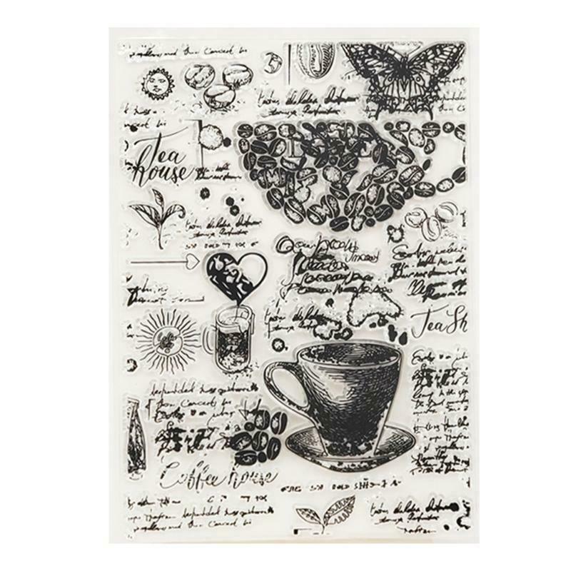 Coffee Silicone Clear Seal Stamp DIY Scrapbooking Embossing Photo Album Decor