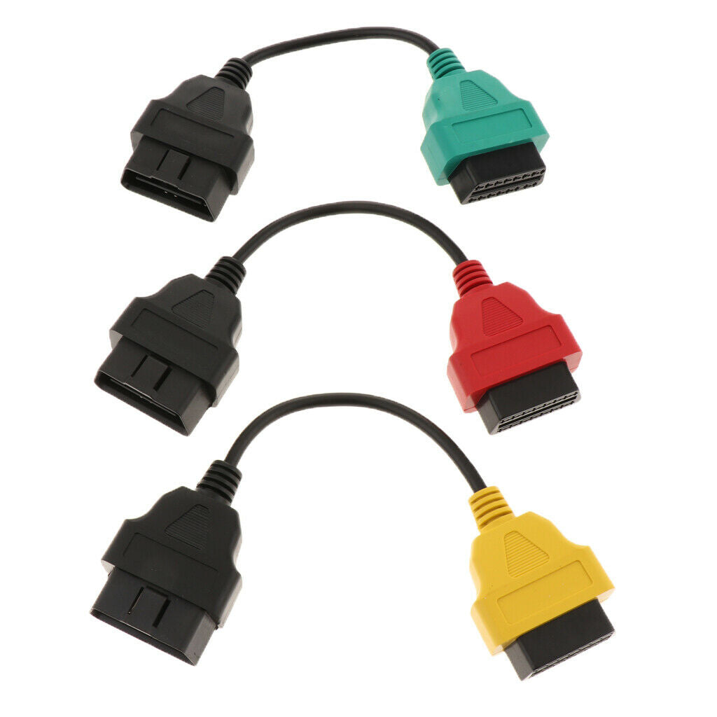 3PCS   23cm   ECU   Scan   16   Pin   OBD2   Adaptors   Cable   For   Fiat
