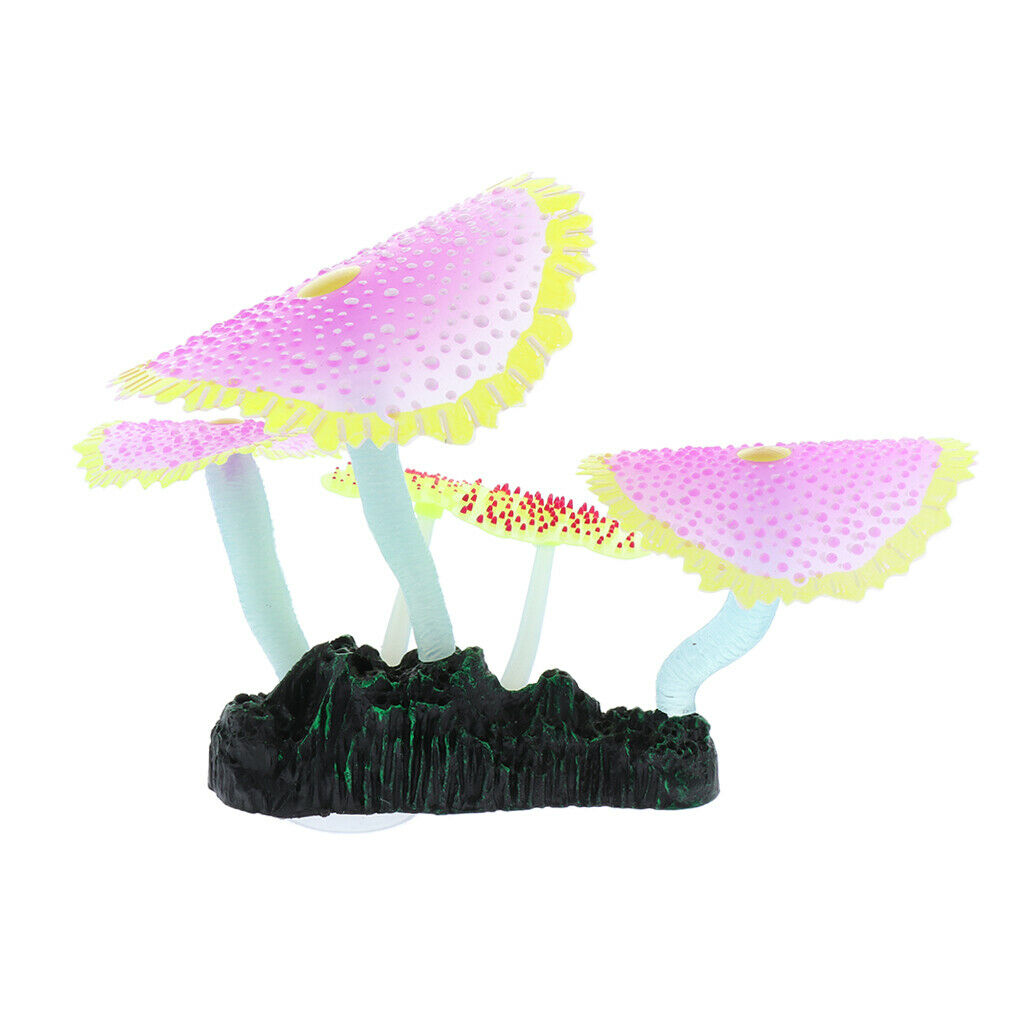 Glowing Effect Silicone Artificial Coral Plant for Fish Tank Aquarium purple