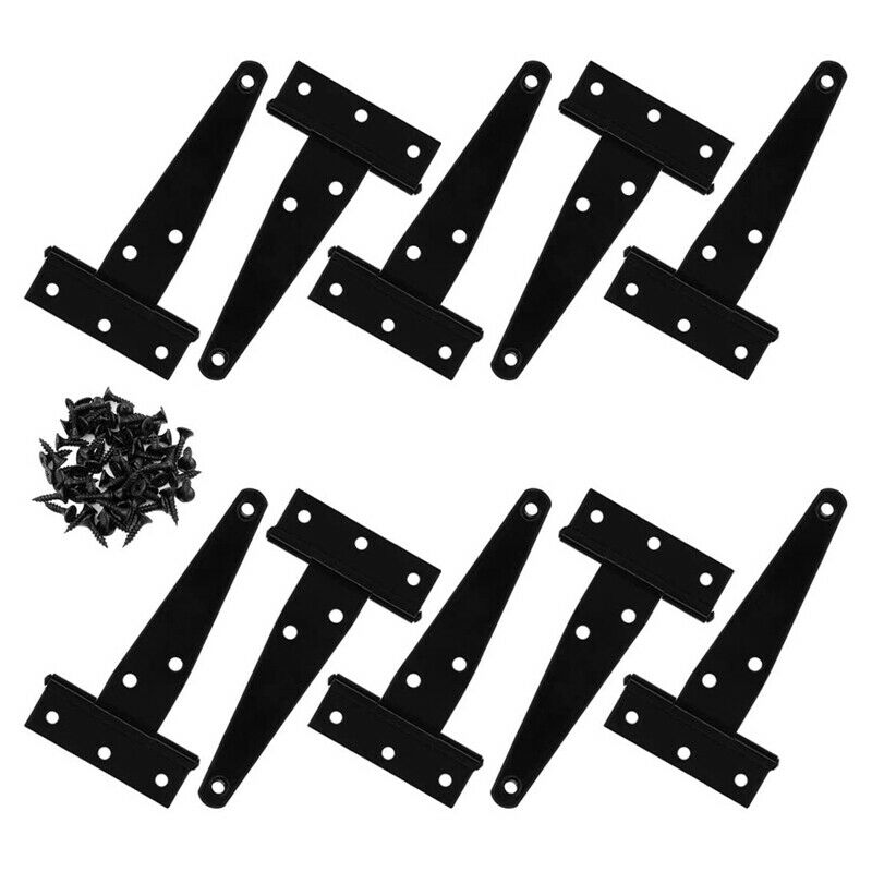 Black T-Shaped Belt Hinge Shed Door T-Shaped Door Hinge Rust-Proof Barn DoorY1B4