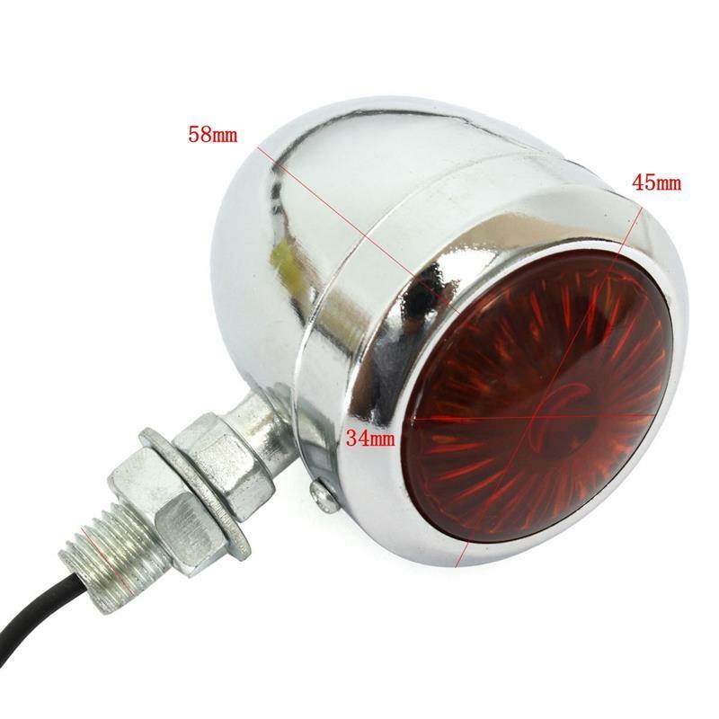 4x Chrome Metal Shell Amber LED Lamp Motorcycle Bike Turn Signal Indicator Light