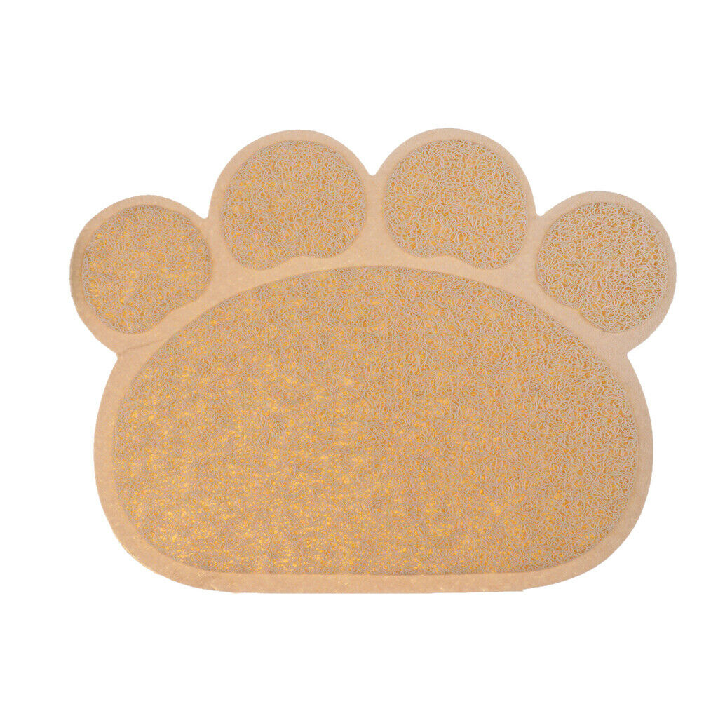 Pet Mat Litter Feeding Pad Plastic Door Skidproof Waterproof Mat Beige
