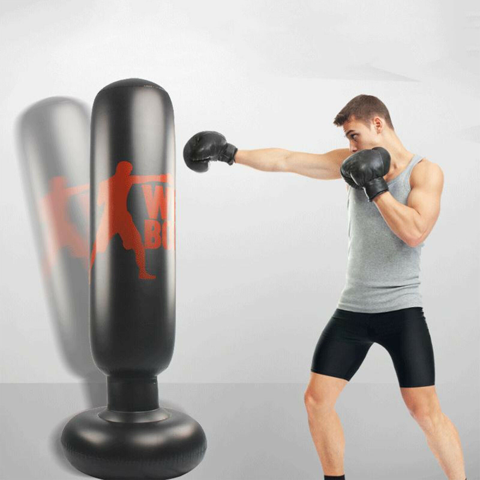 Inflatable Punching Bag Freestanding Tumbler Target Bag PVC Stress Relief