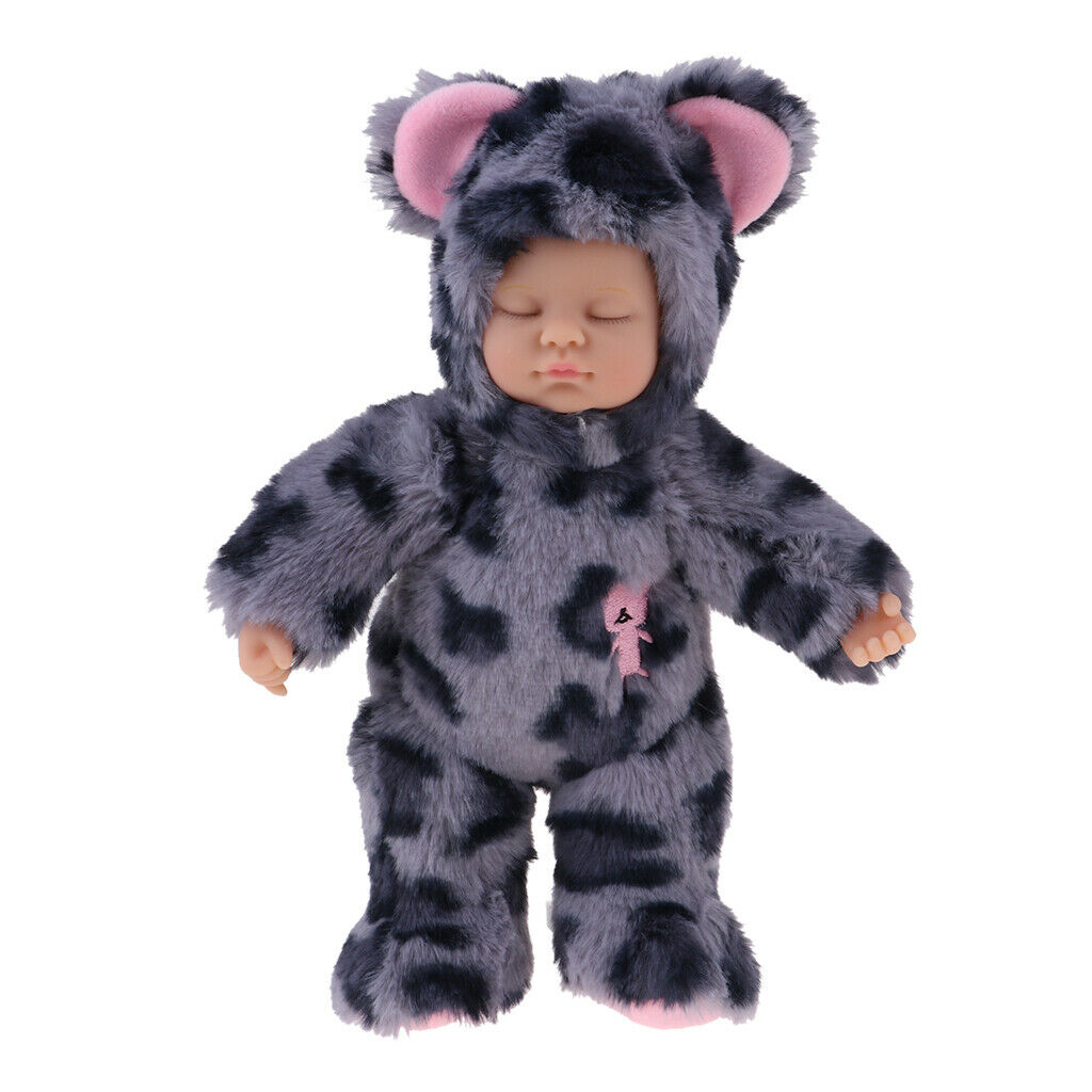 Leopard Printed Plush Stuffed Toys Sleeping Baby