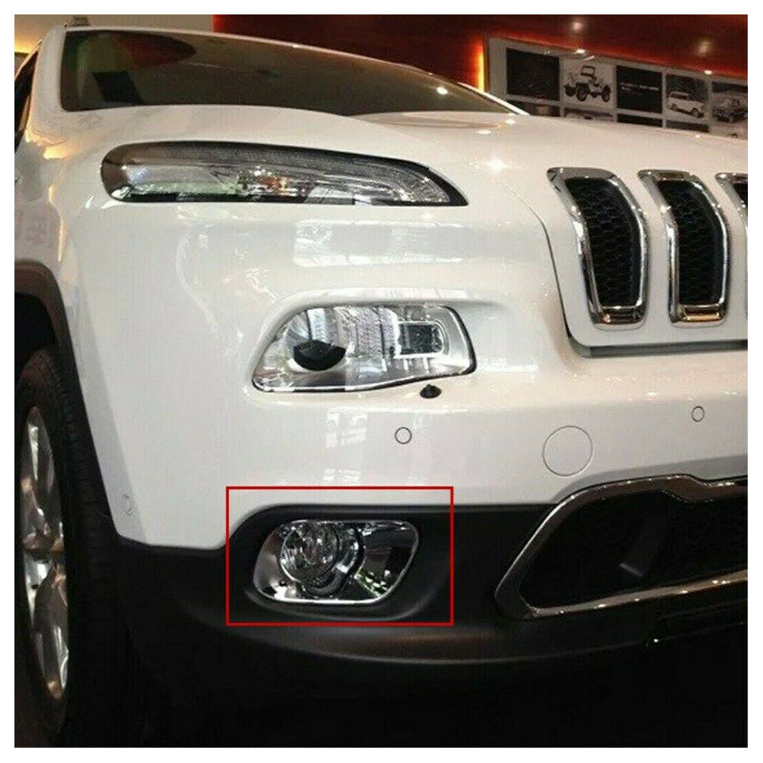 2pc of Chrome Front Fog Light Lamp Cover Trim Bezel fit for Jeep Patriot 2011-16