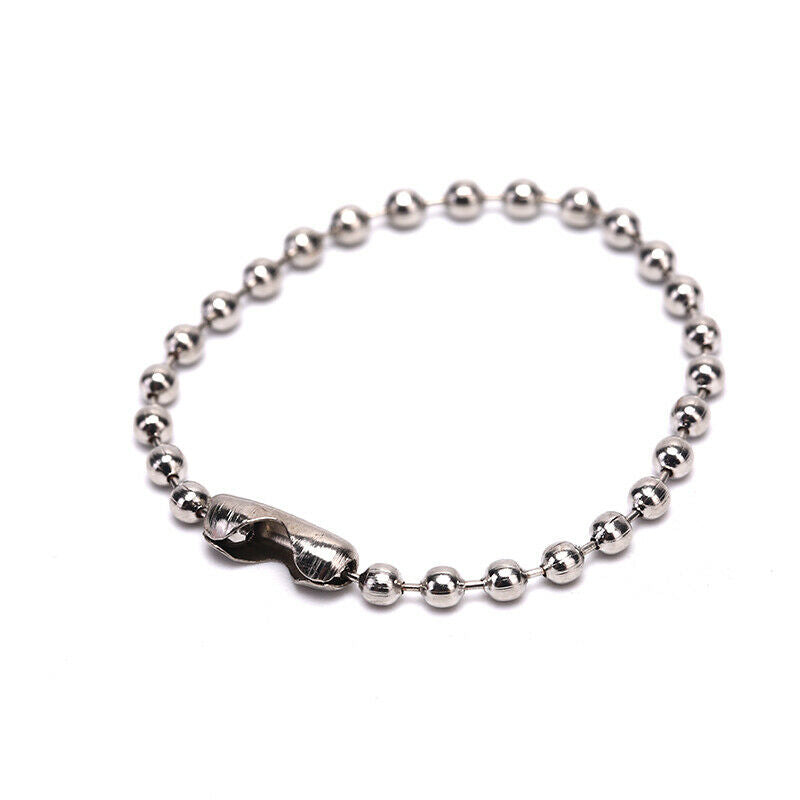 10Pcs 3.5" Long 0.09" Bead Dia Connector Clasp Ball Chain Keychain DDD