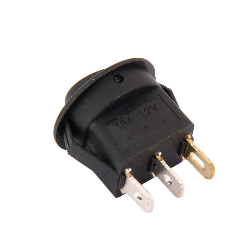 12V 16A Car Auto LED Dot Light Rocker Round Switch Toggle On-Off SPST Red