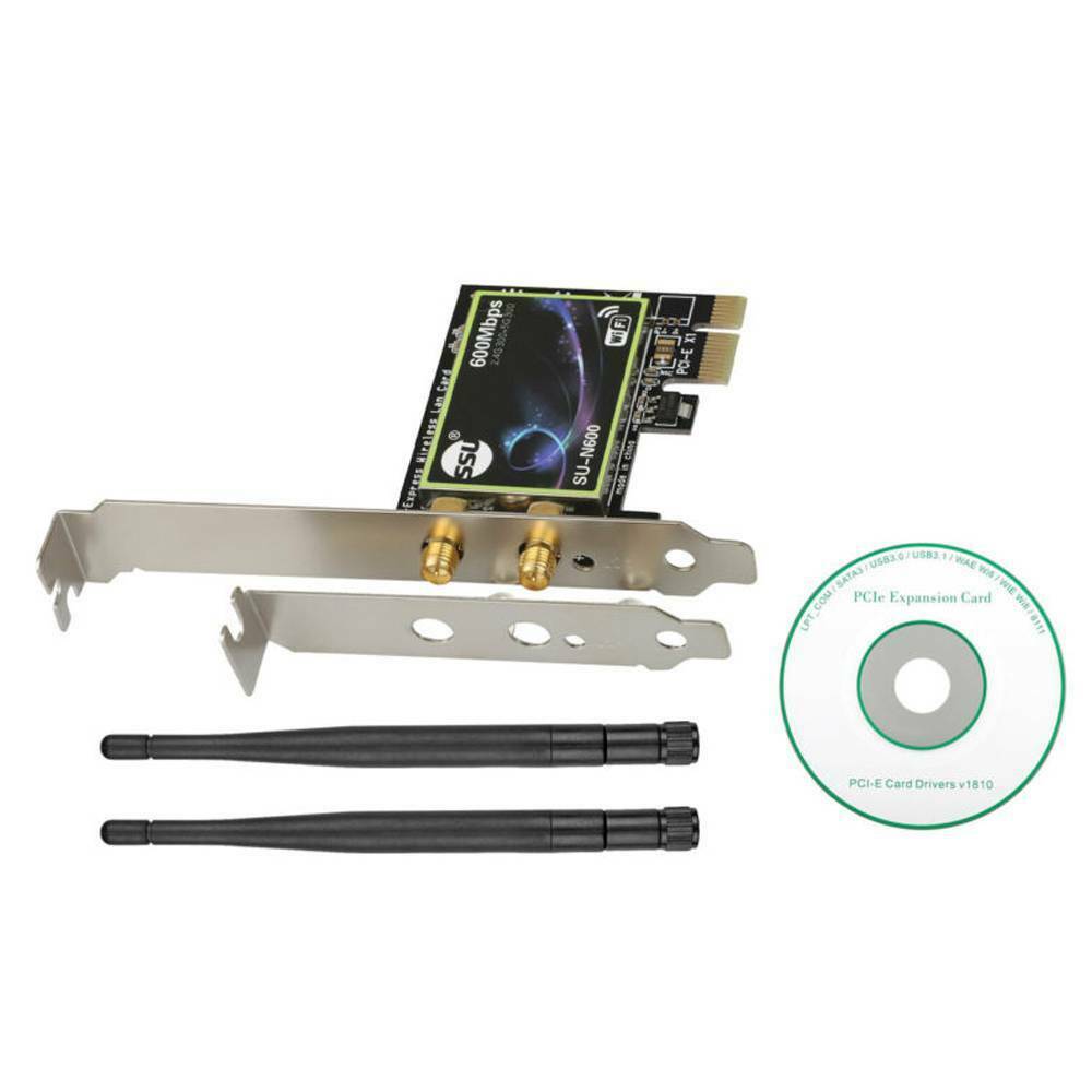 Dual Band 2.4G/5G PCI-E WiFi Wireless Card Adapter 600Mbps for Desktop/Computer!