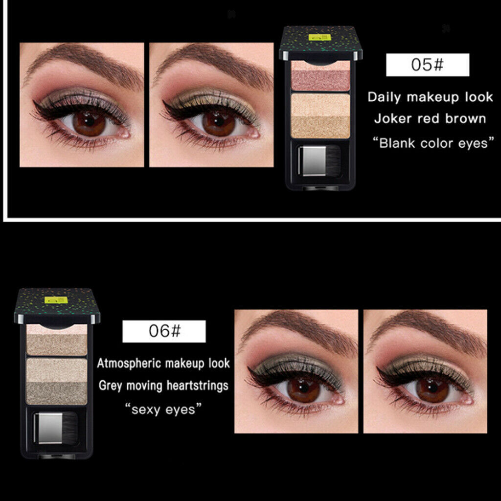 Double Color Makeup Matte Warm Eyeshadow Palette Cosmetic  Glitter - Red abd