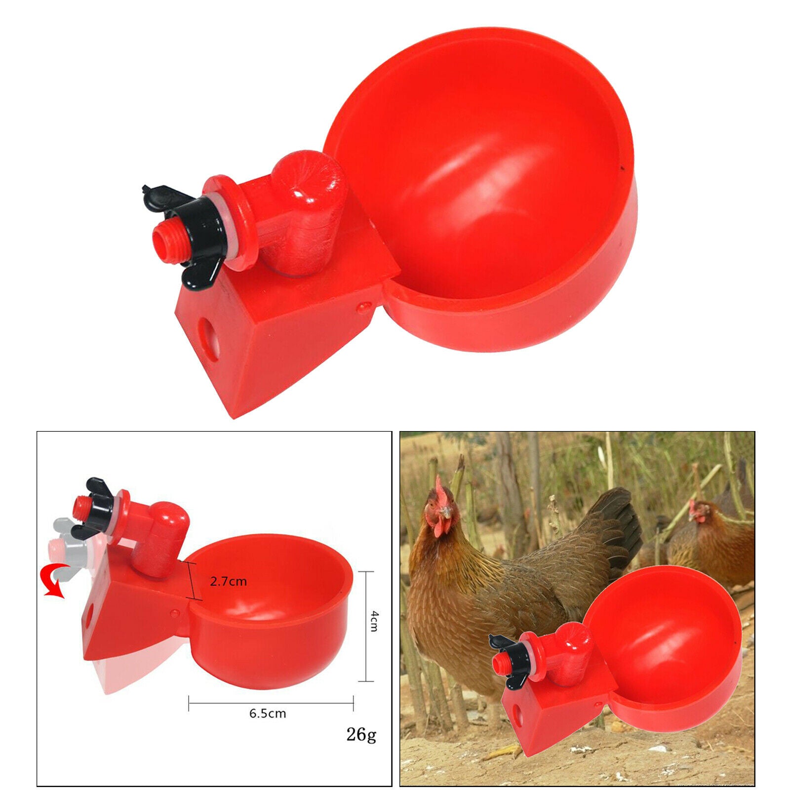 Poultry Chicken Watering Cups Backyard Plastic Waterer Breeding Goose Pigeon