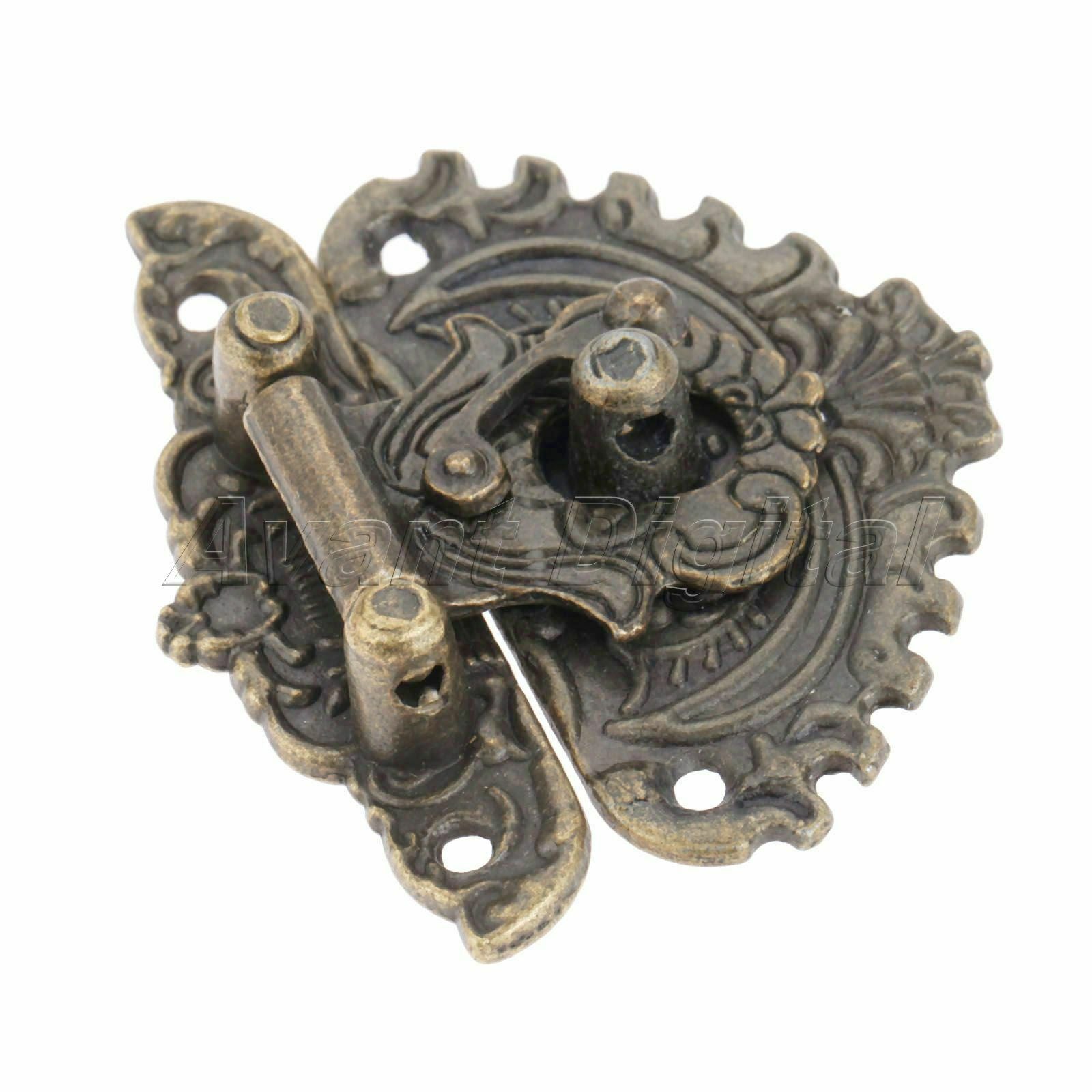 Carving Latch Catch Hasps Cabinet Wine Case Jewelry Box Clasp Buckle Decorative
