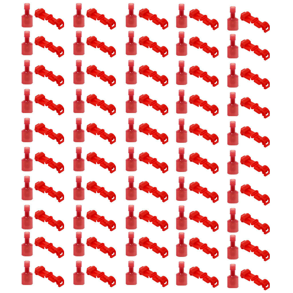 100 Pieces Quick Splice Insulated Wire Crimp Terminal & Male Spade Connector