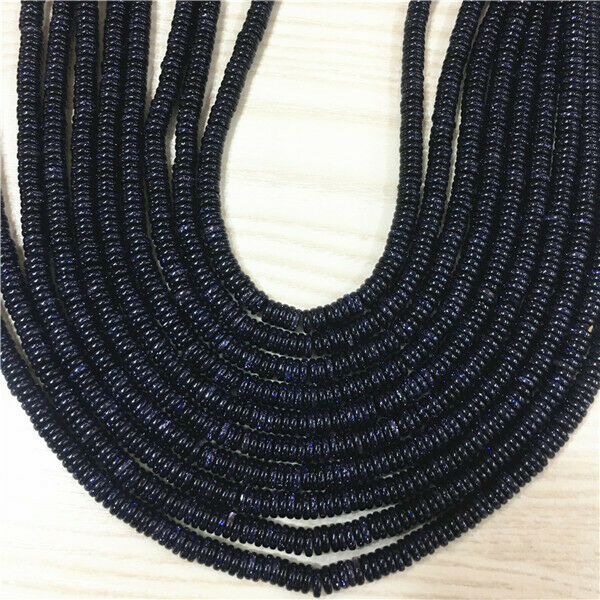 1 Strand/180Pcs 6x2mm Blue Sand Stone Heishi Disc Round Spacer Beads 15.5" HH375