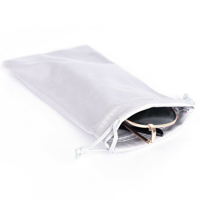 Sunglasses Glasses Eyewear Pouch Soft Carry Case Bag drawstring+ Cleaning Cl Pb