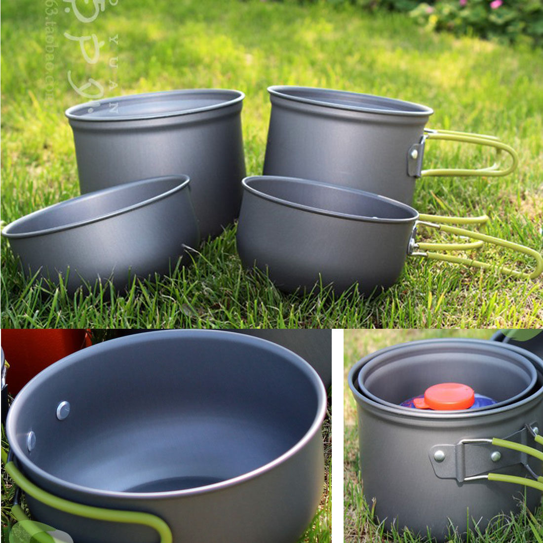 Outdoor Cooking Bowl Set Camping Hiking Picnic Backpacking Pot Pan Cookware