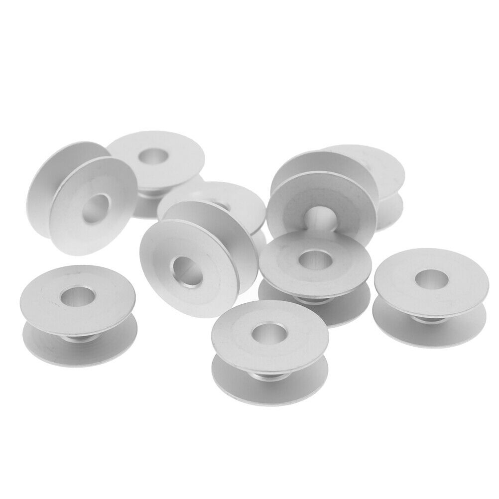 10pcs 21mm Industrial Aluminum Bobbins For Singer Brother Sewing Machine To_DD