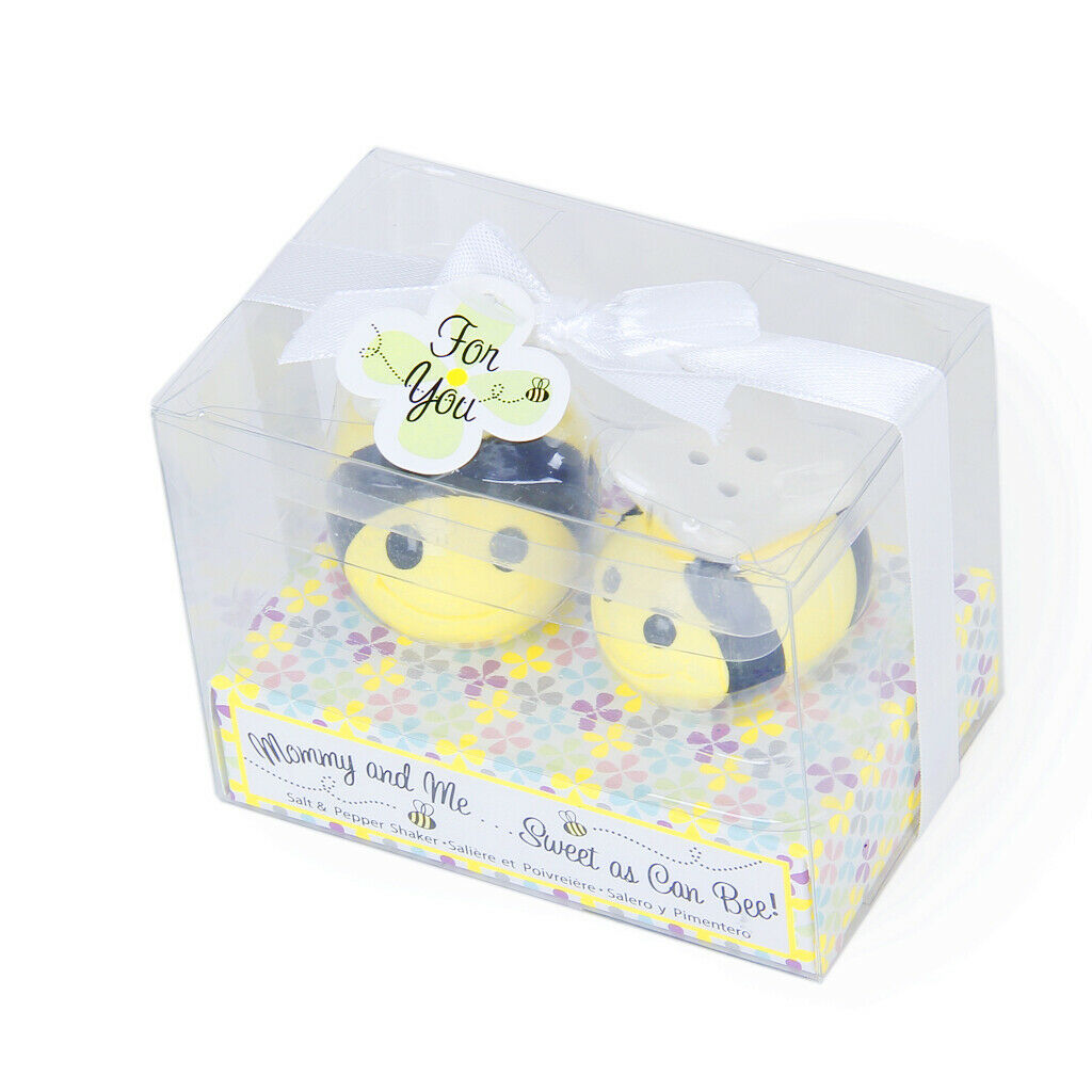 Salt and Pepper Shakers Set, Elegant Ceramic Bee Yellow Cute Bees Shakers, Set